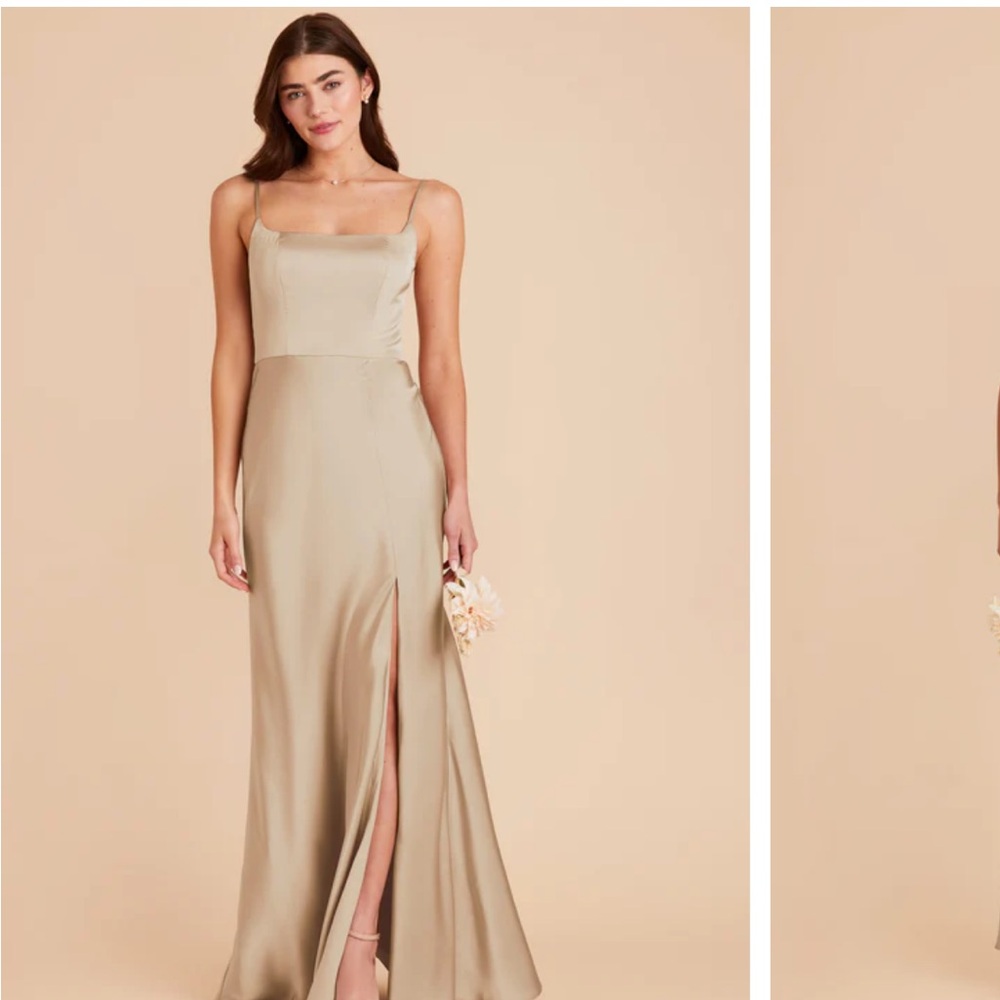 Birdy Grey gold matte satin Mai Dress